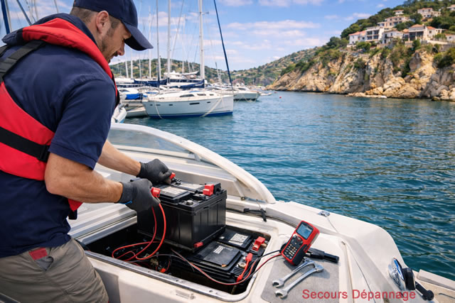 Dépannage batterie bateau Costa Brava 24/7