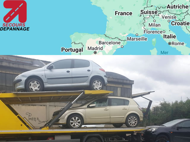rapatriement remorquage véhicule Espagne France 7j/24h